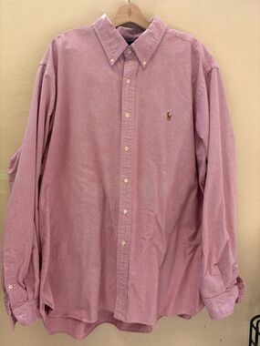 Ralph Lauren Men’s Dusty Pink Button-Down Oxford Shirt